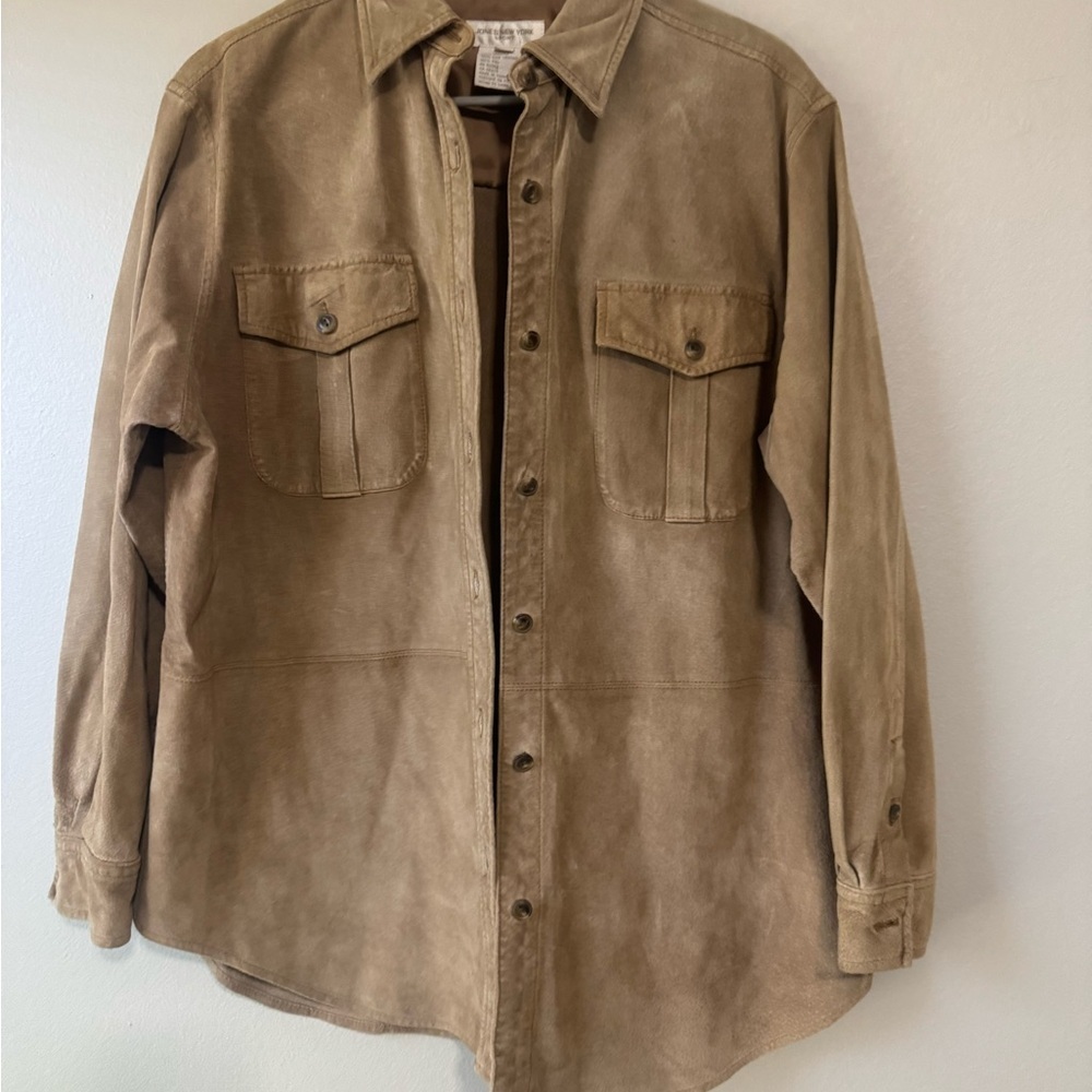 Vintage Jones New York Sport Leather/suede barn rodeo jacket  shirt size m - Picture 2 of 9